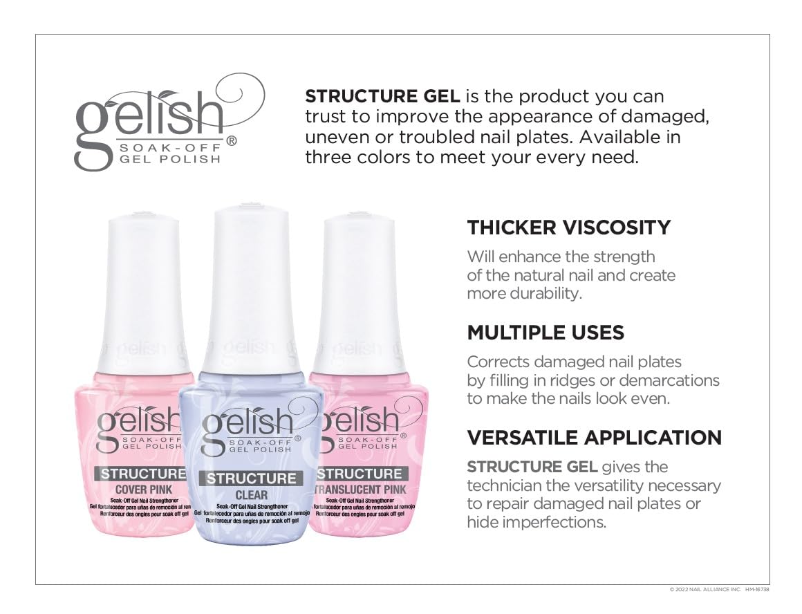 Gelish Structure Gel next to a 15mL scale for size reference and travel convenience
