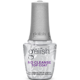 Gelish top coat front packaging showing bottle and label, professional polish