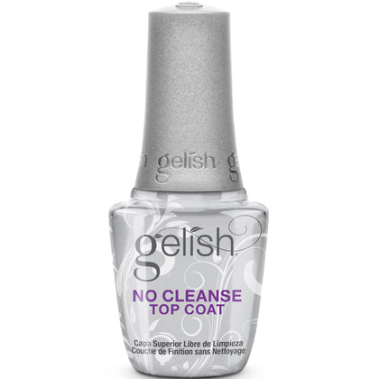 Gelish top coat front packaging showing bottle and label, professional polish