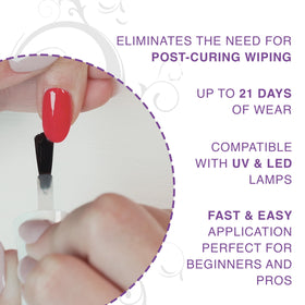 Gelish top coat at salon station lifestyle view showing efficient workflow