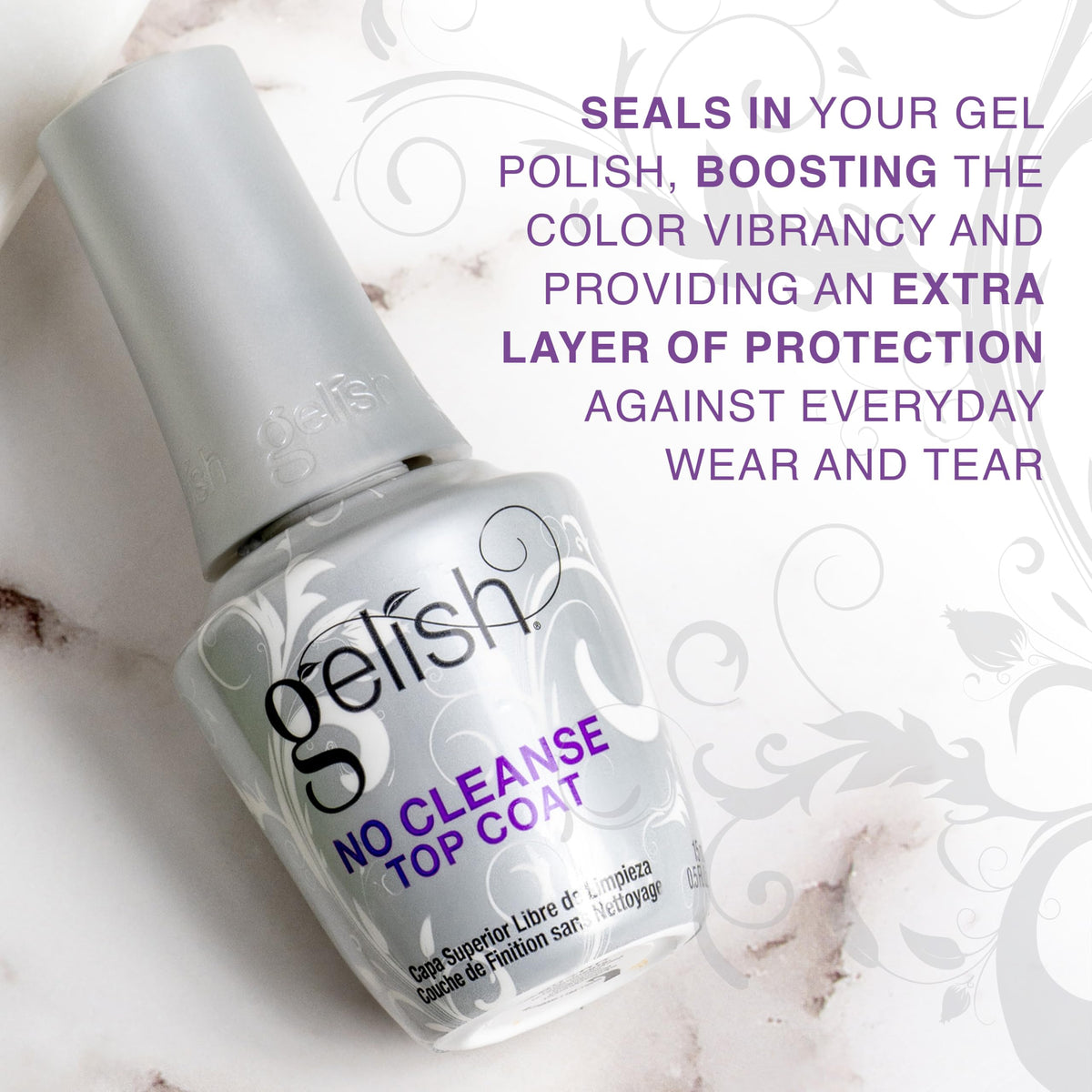 Gelish top coat beside ruler for size comparison and travel-friendly volume