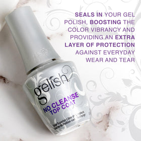 Gelish top coat beside ruler for size comparison and travel-friendly volume