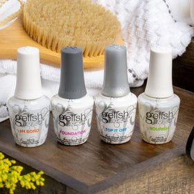 Gelish Top It Off sealer gel gloss swirl demonstrating high-shine finish