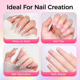 GELLAKTIK application demo pressing a false nail showing strong immediate hold