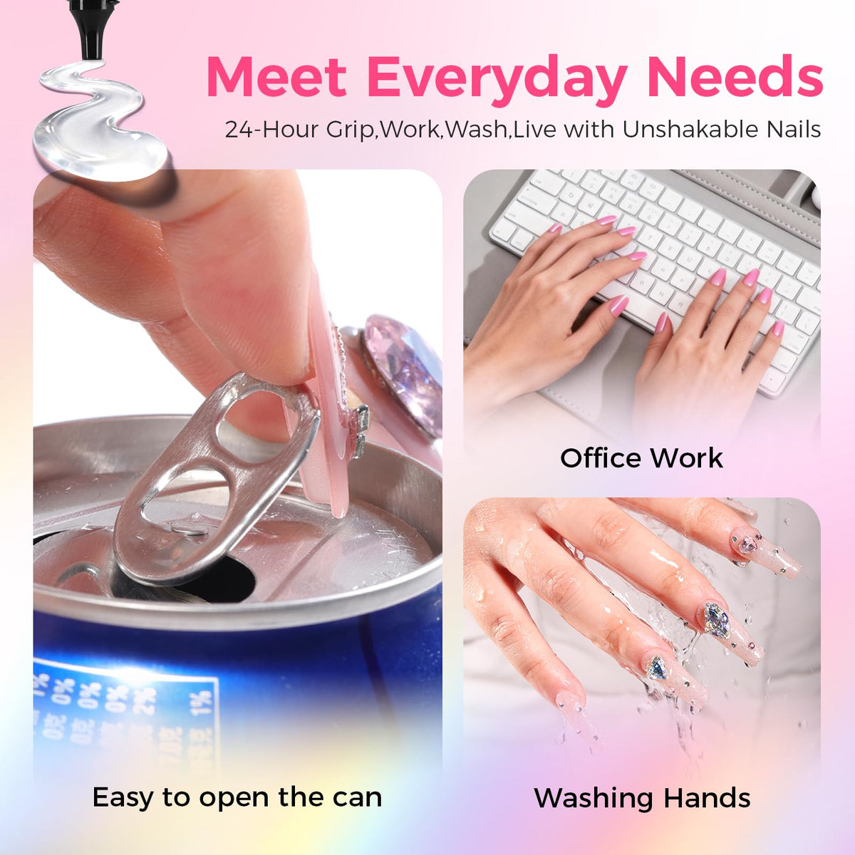 GELLAKTIK bonded press-on tips in lifestyle scene highlighting durable wear