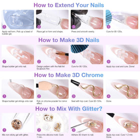 GELLAKTIK chrome pigment swatches showing mirror and metallic effects