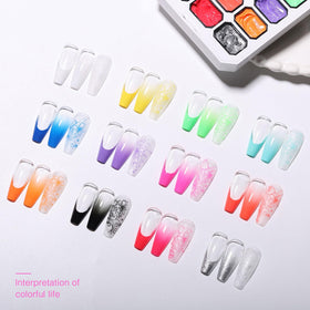 GELLAKTIK finished ombre manicure in lifestyle setting