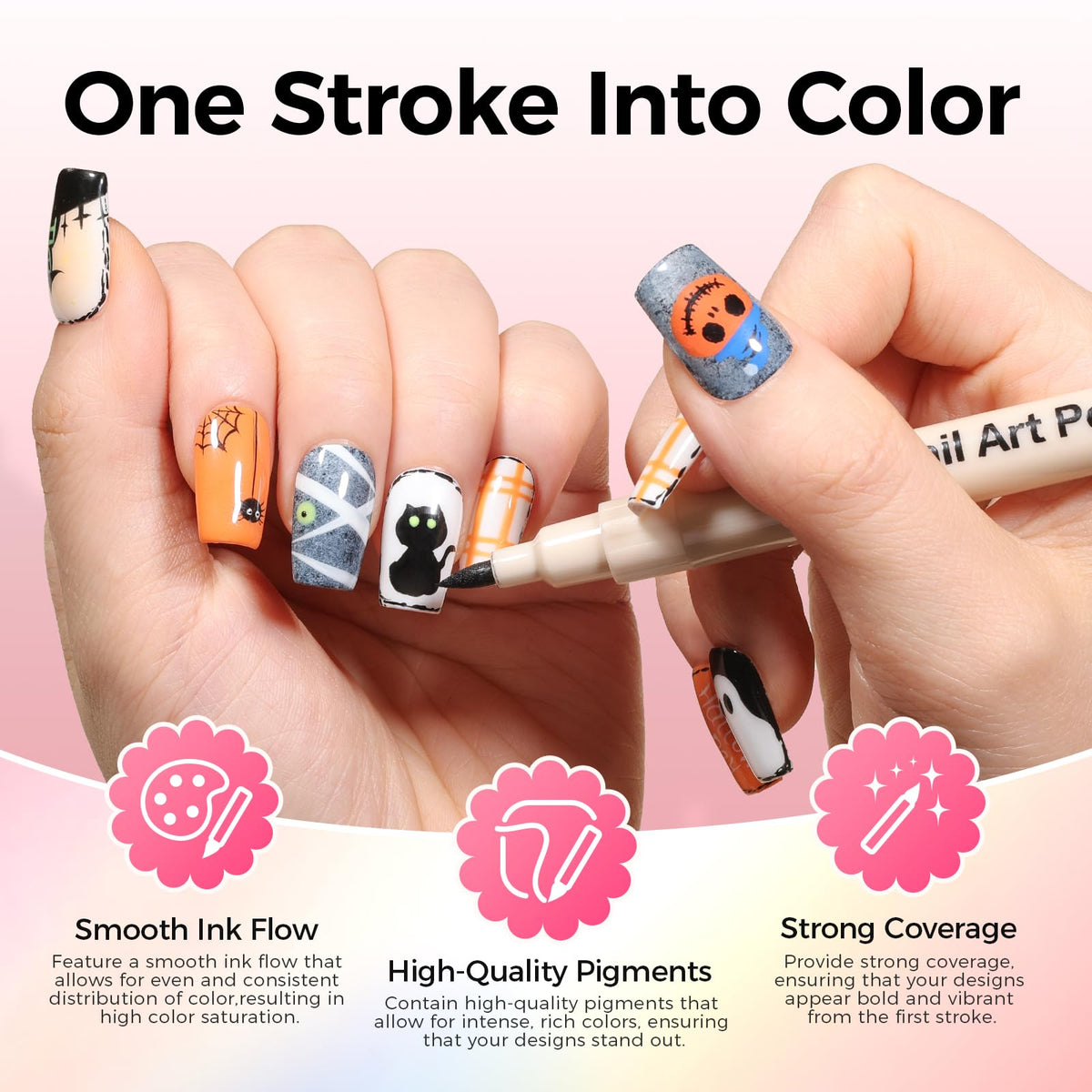 GELLAKTIK pen held beside hand to show compact size and easy handling