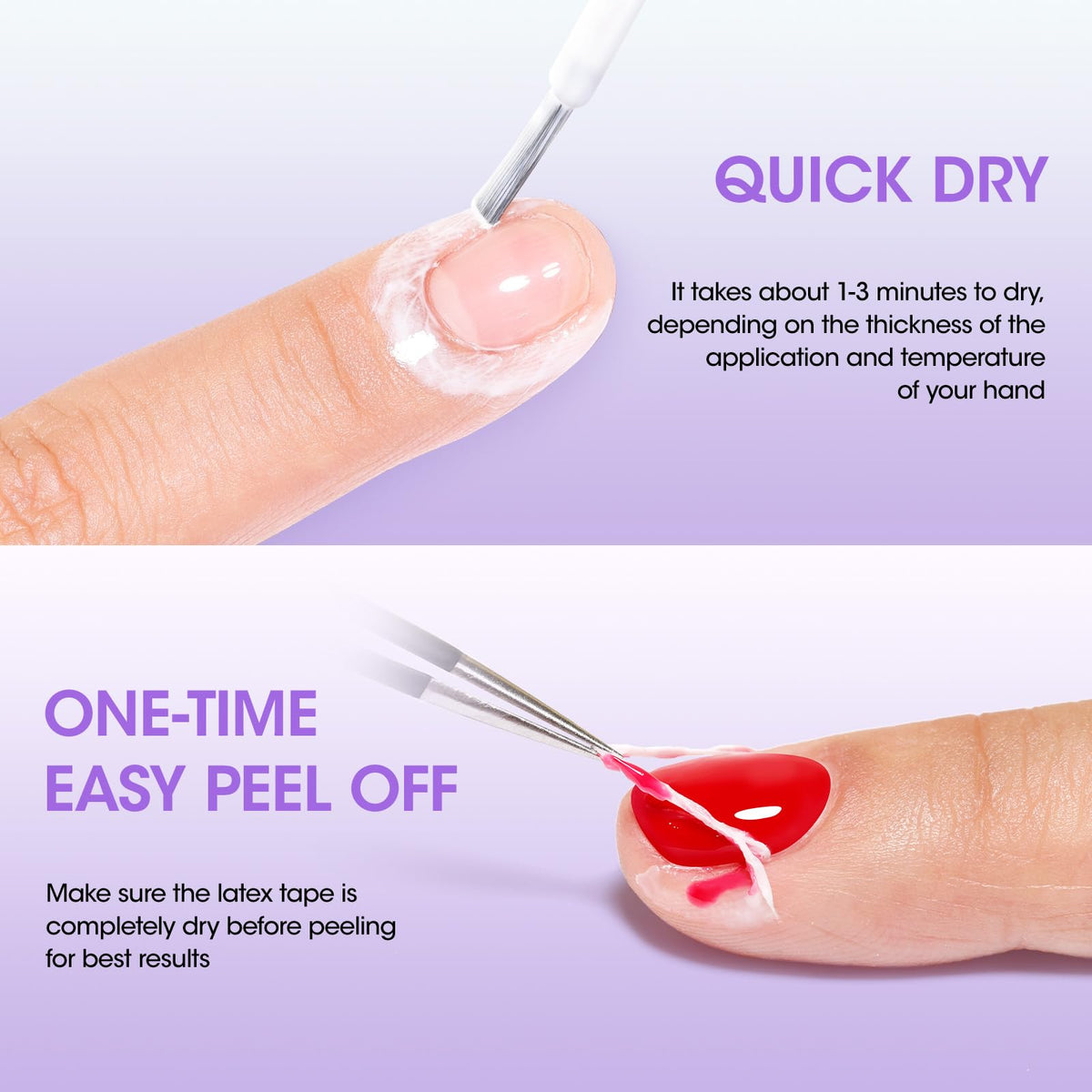GELLEN brush applying liquid latex to cuticle area for neat polish application