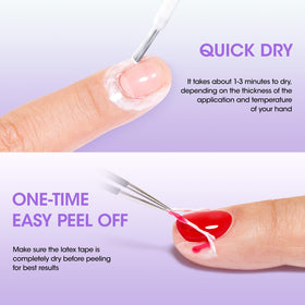 GELLEN brush applying liquid latex to cuticle area for neat polish application