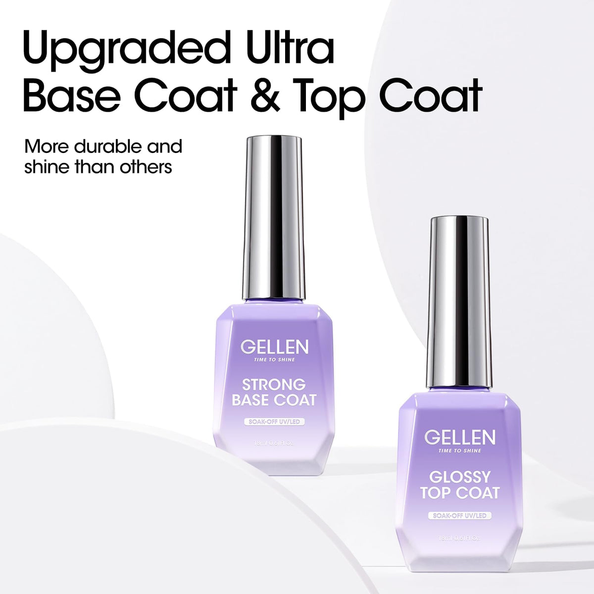 GELLEN base coat brush stroke demonstrating smooth texture and strong adhesion to prepare nails for color gels.