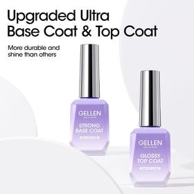 GELLEN base coat brush stroke demonstrating smooth texture and strong adhesion to prepare nails for color gels.