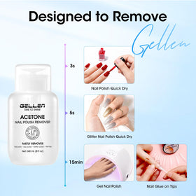 GELLEN before and after gel removal showing clean nails and effective soaking benefit