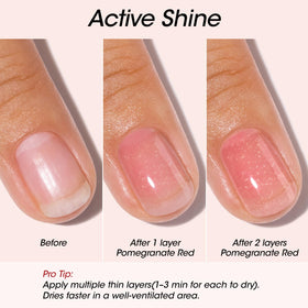 GELLEN before and after nails illustrating ridge filling and improved appearance