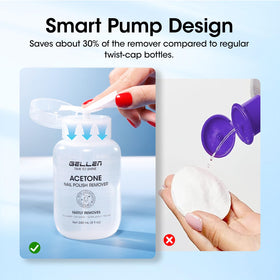 GELLEN bottle with cotton pad demonstrating easy application and controlled product use