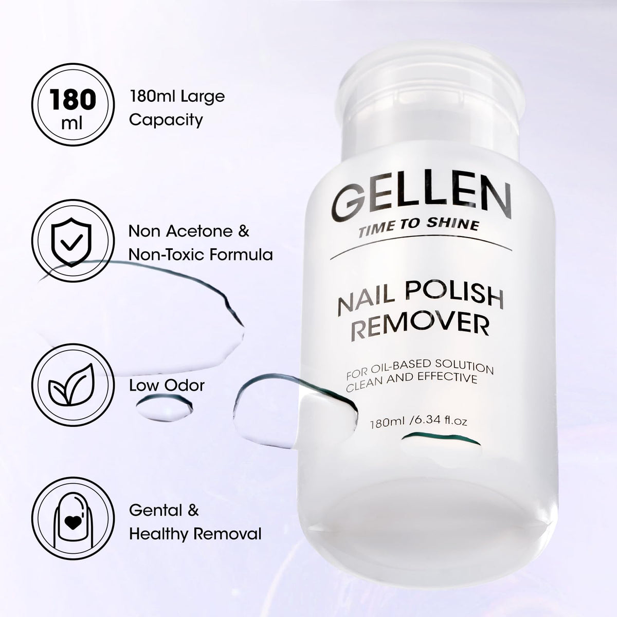 GELLEN bottle with dust-proof cover keeping remover clean