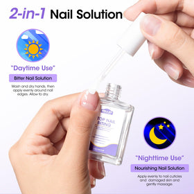 GELLEN clear polish on nail close-up demonstrates invisible deterrent finish
