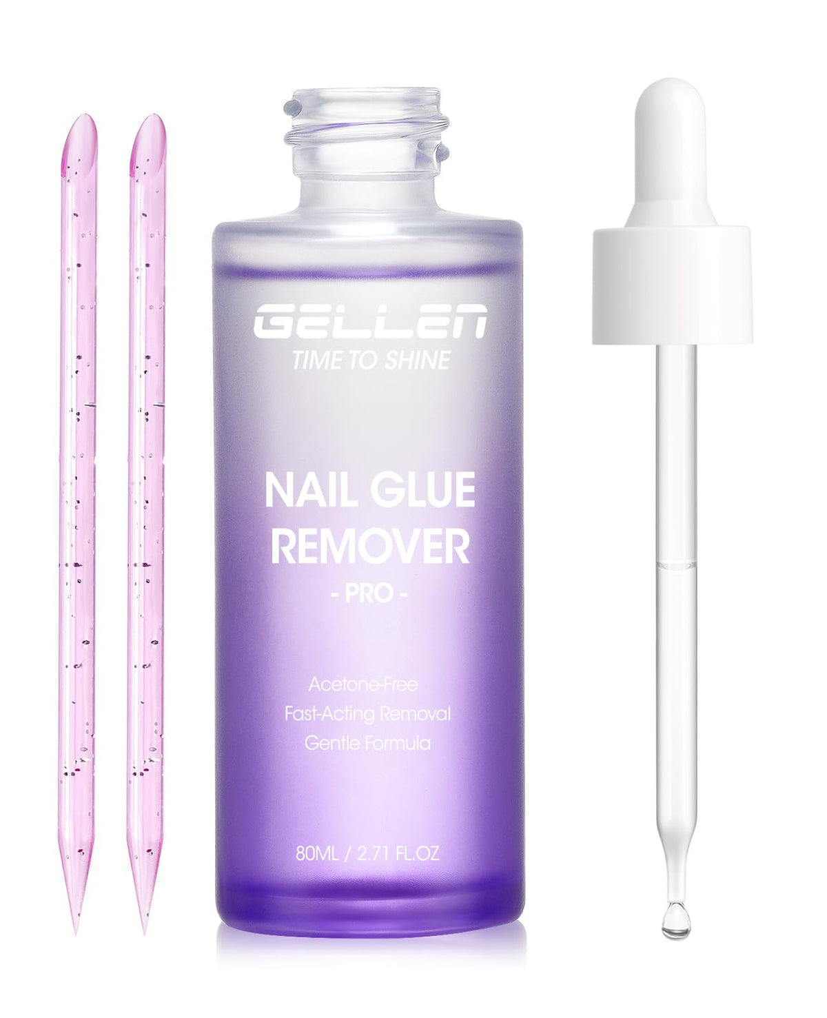 GELLEN front view 80ml bottle showing label and capacity, easy targeted removal