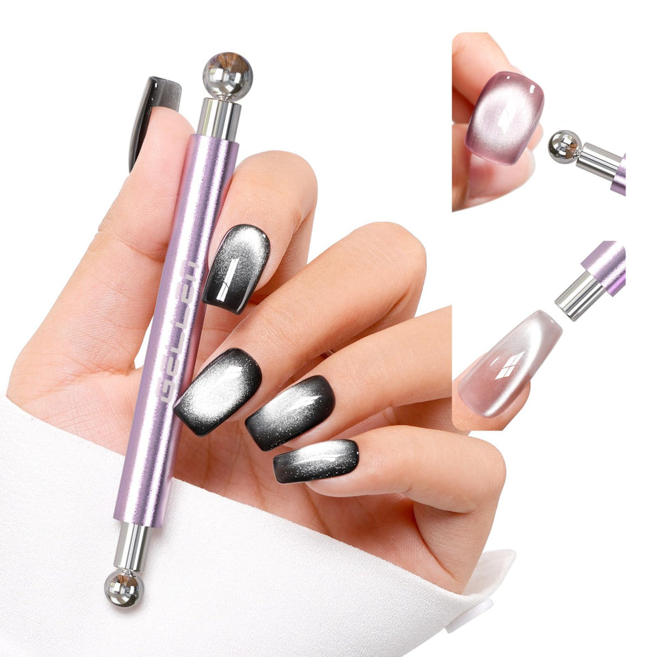 GELLEN front view of double-ended magnet stick showing dual tips and ergonomic body benefit precise control