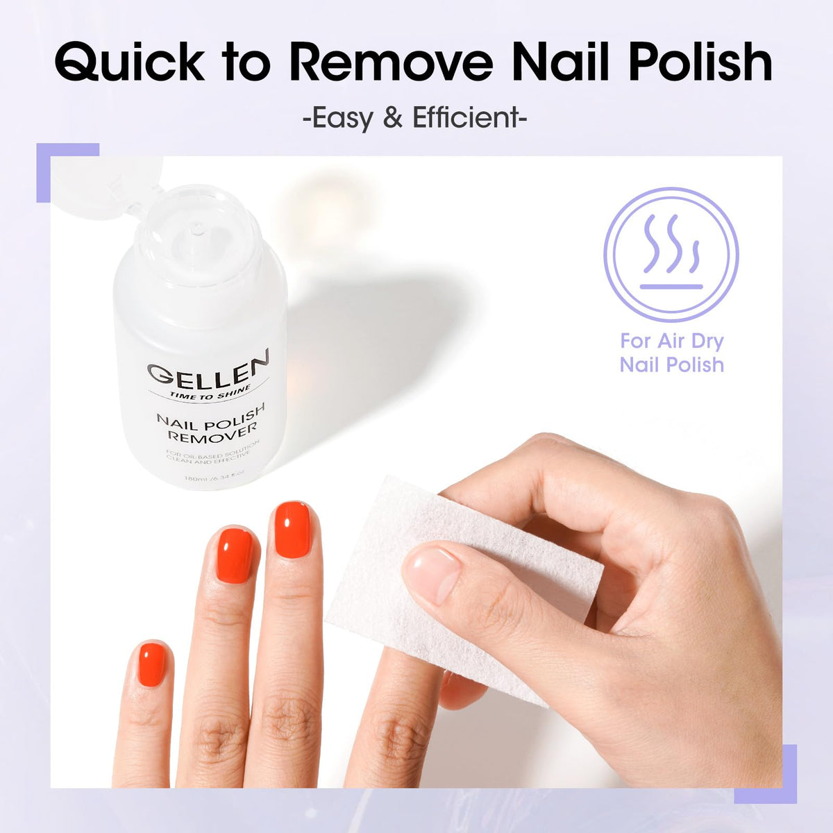 GELLEN removing glitter polish demonstrating effective action