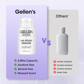 GELLEN label and ingredients panel highlighting non-acetone formula