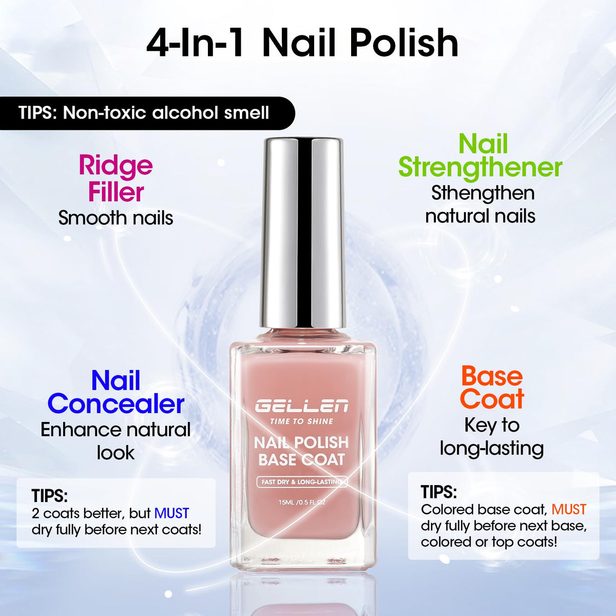 GELLEN applied on hand nails in lifestyle scene for natural enhancement