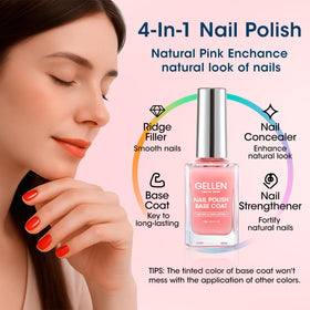 GELLEN no-wipe top coat close-up showing high-gloss shine and chip resistance benefit