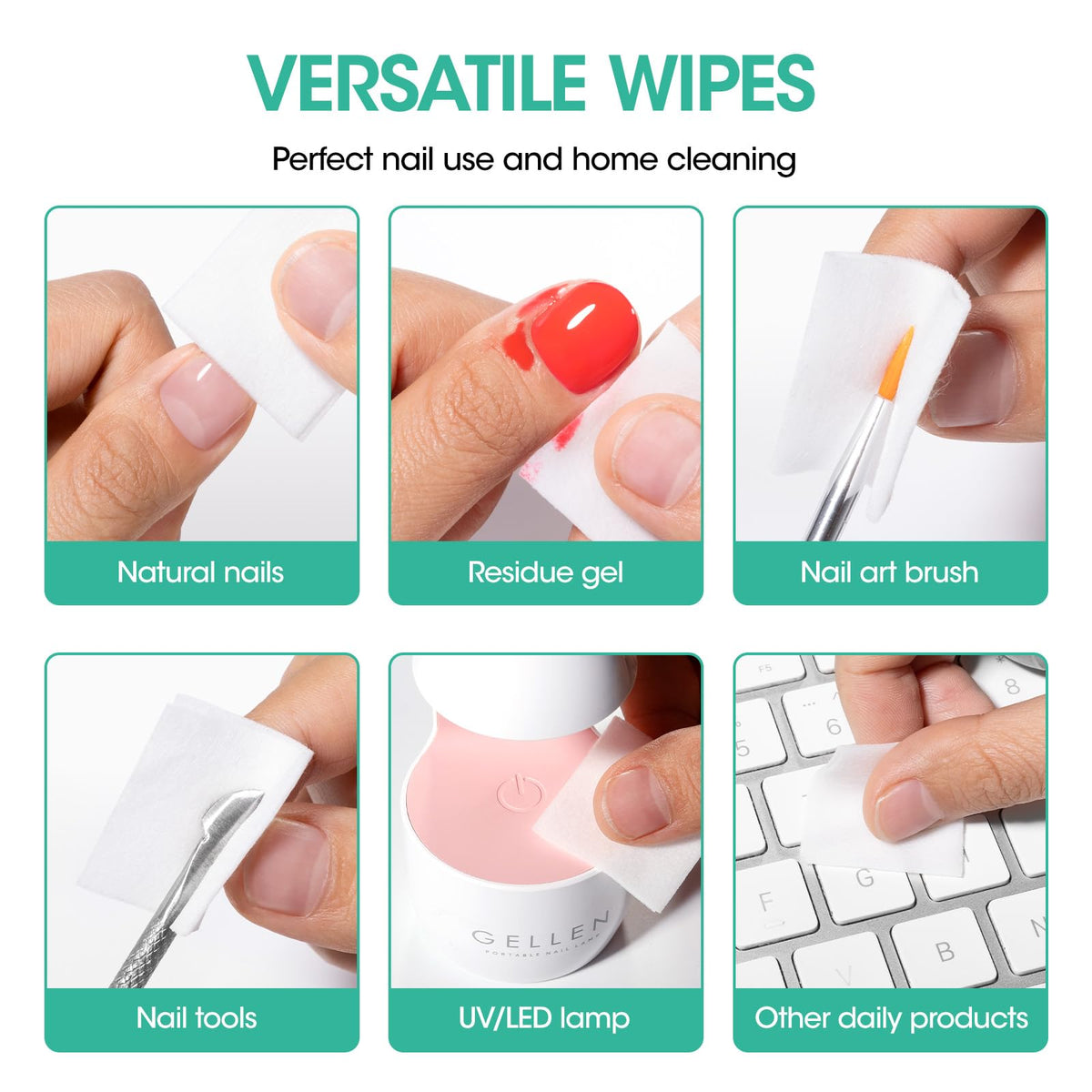 GELLEN opened sealed wrapper showing saturated pad and long-lasting moisture