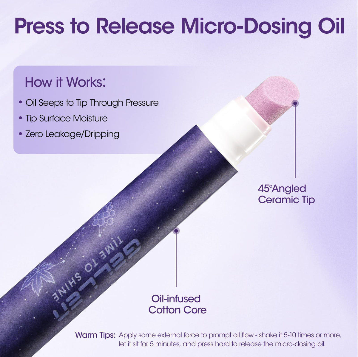 GELLEN pen in use removing a hangnail for safer cuticle maintenance