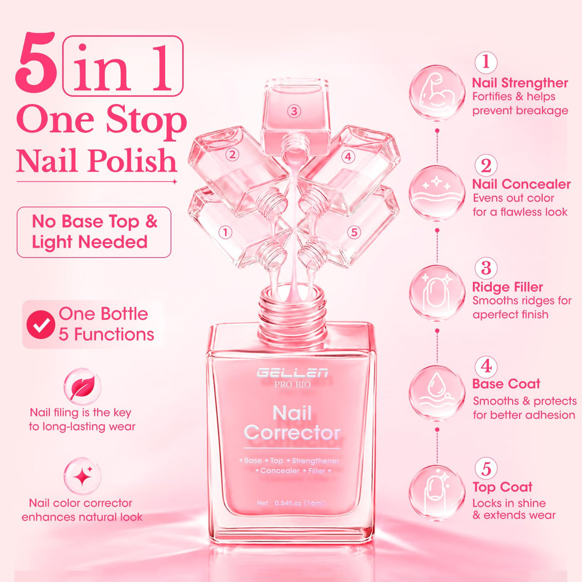 GELLEN brush stroke across swatch illustrating easy one-step application benefit