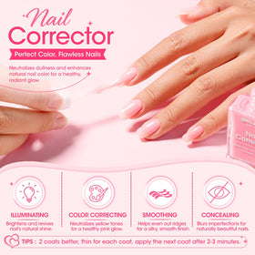 GELLEN before and after nails showing concealed discoloration and strengthened look