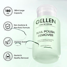 GELLEN pump close-up demonstrating one-handed dispensing and controlled dosing benefit