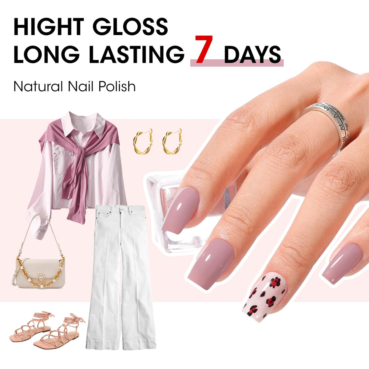GELLEN six shades laid out to compare nude and dusty rose tones