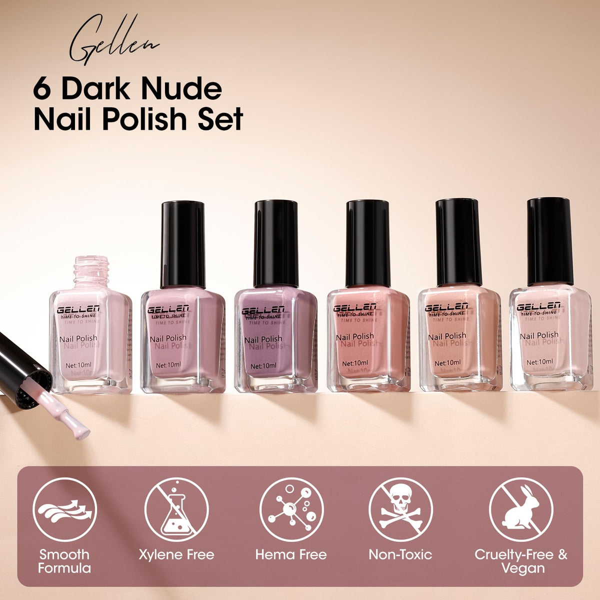 GELLEN polish on toes illustrating wearable salon-style color