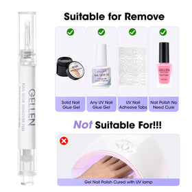 GELLEN removal tool detail holding gently to lift loosened nail tips