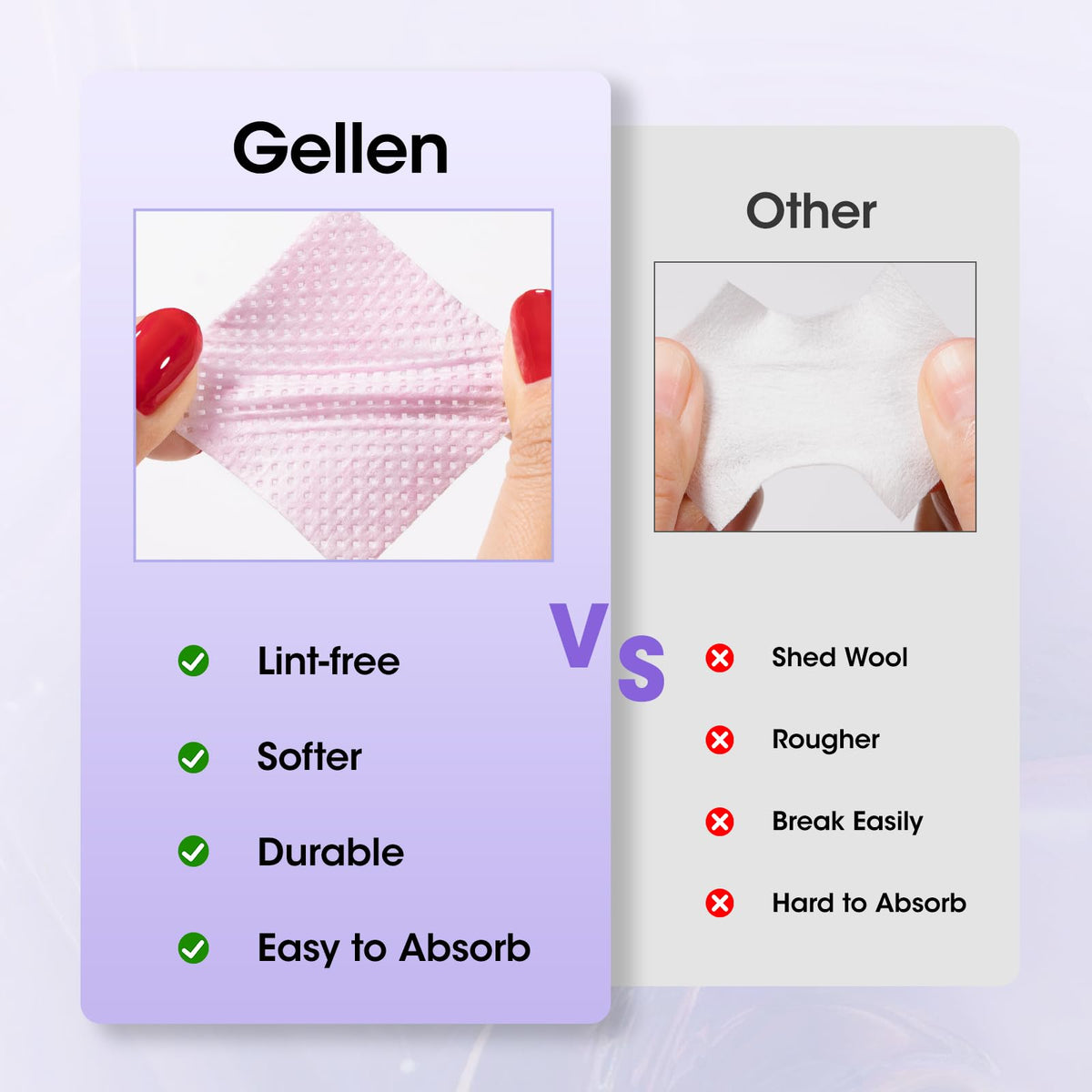 GELLEN wipes texture close-up for effective absorption