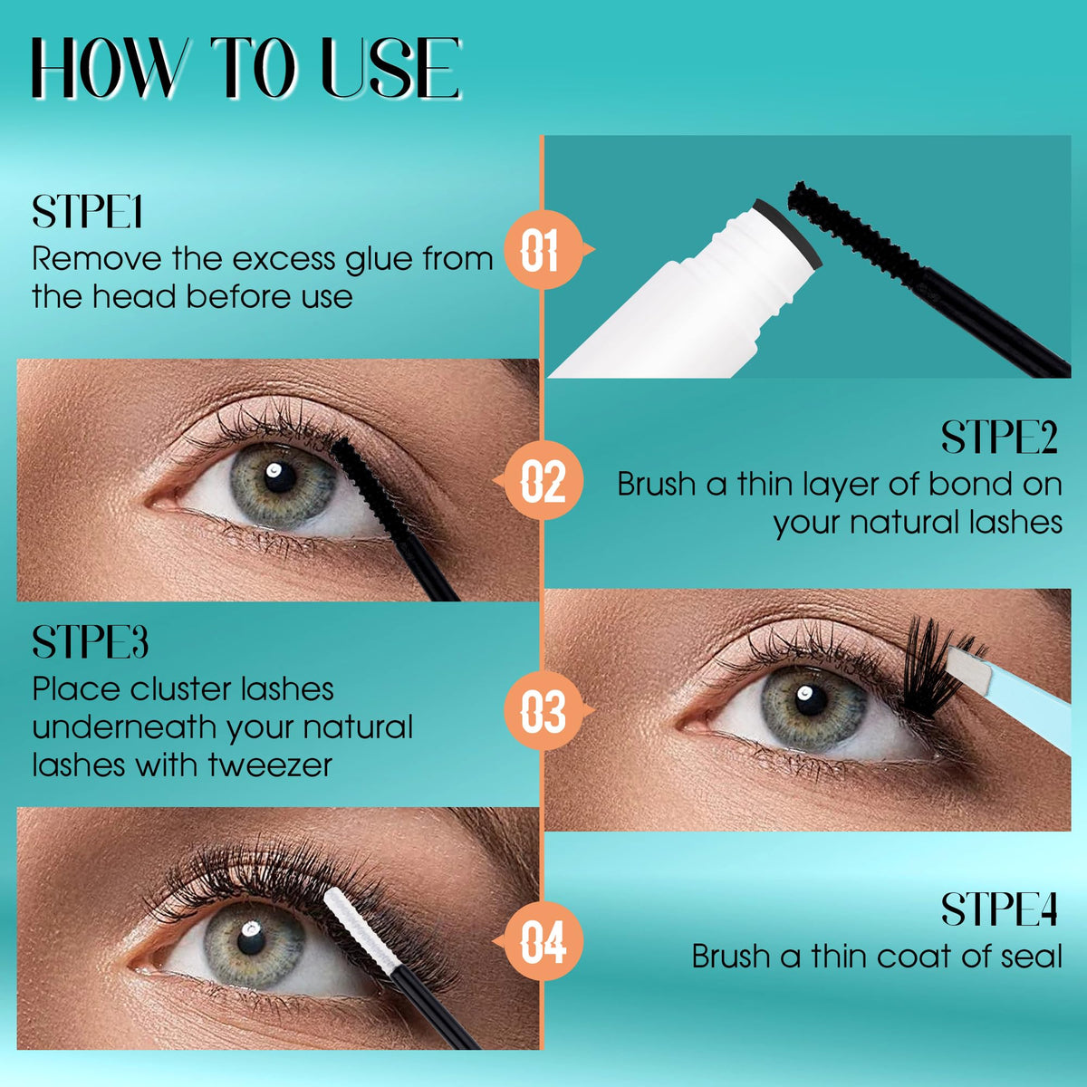 GEMERRY model applying a cluster lash with tweezers demonstrating simple at-home use