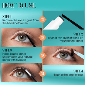 GEMERRY model applying a cluster lash with tweezers demonstrating simple at-home use