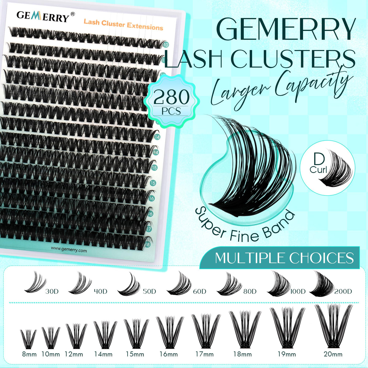 GEMERRY lash cluster being applied for quick DIY salon benefit