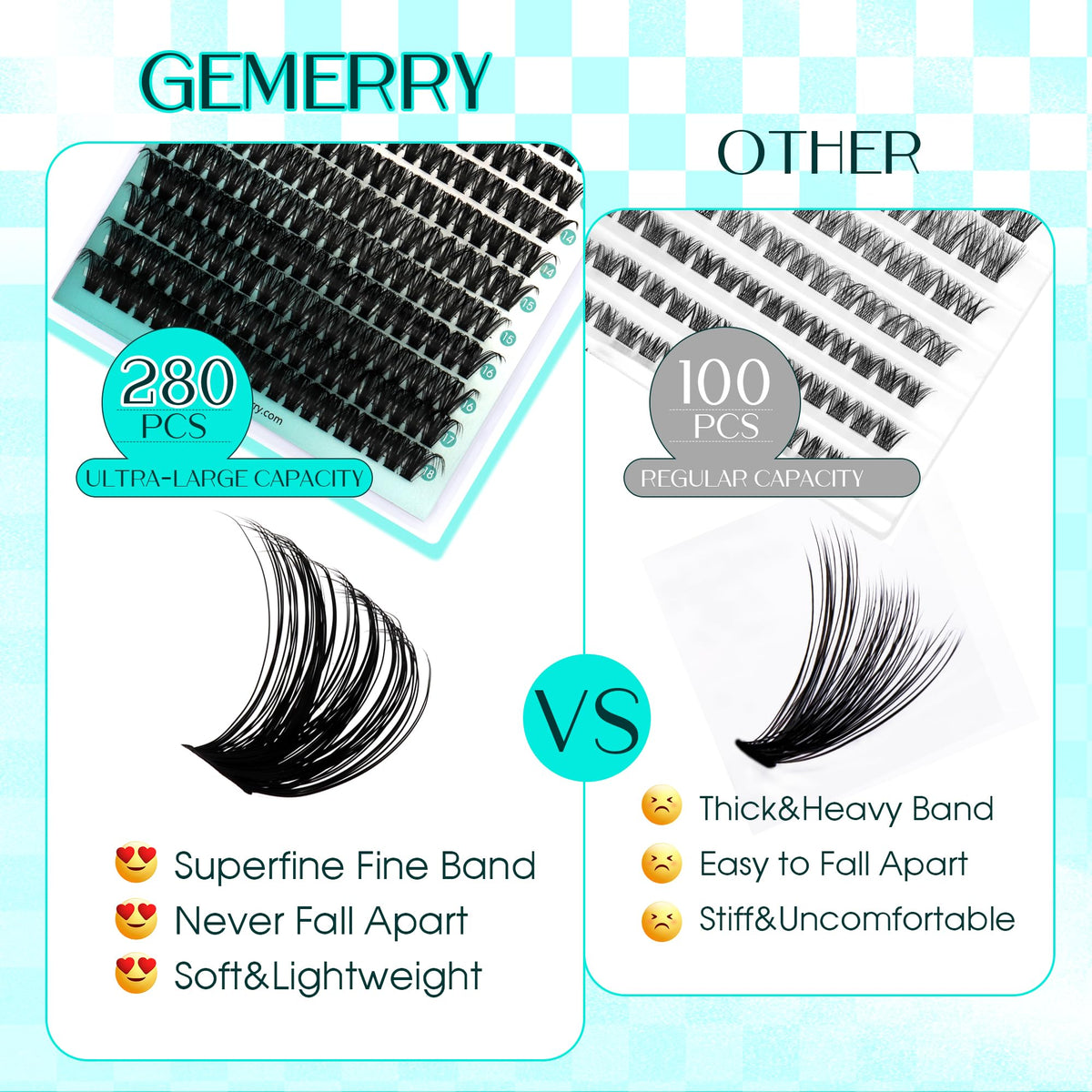 GEMERRY cleaned cluster lashes ready to reuse for cost-saving benefit