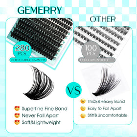 GEMERRY cleaned cluster lashes ready to reuse for cost-saving benefit