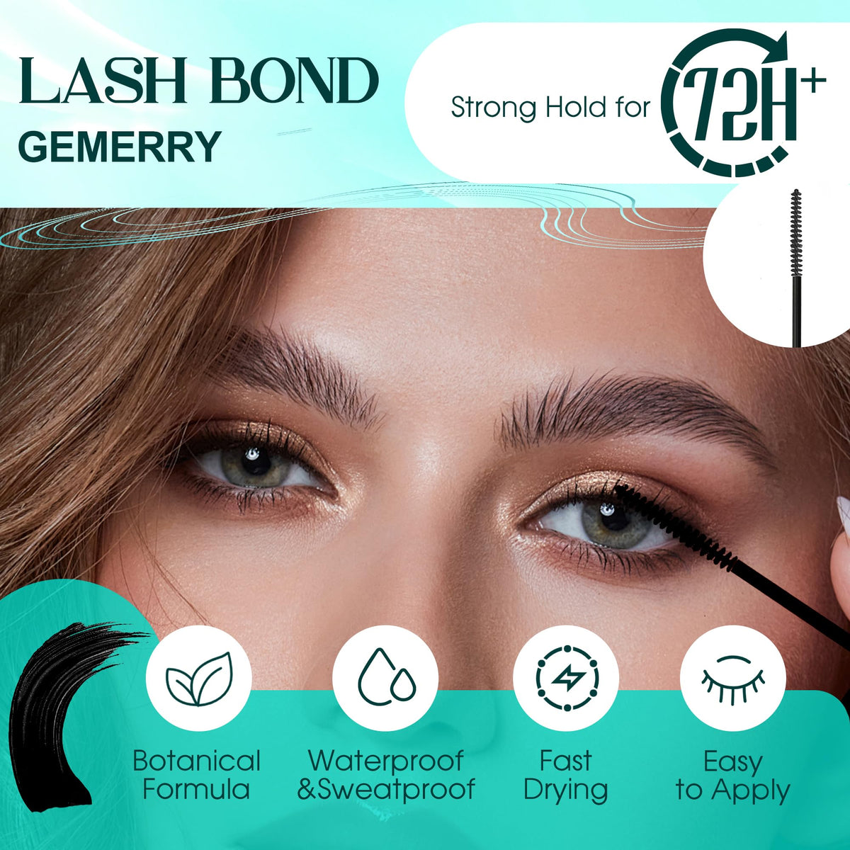 GEMERRY clear seal cotton tip pressing clusters to lock lashes securely