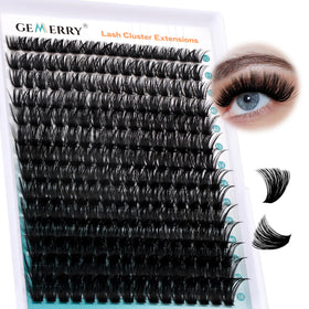 GEMERRY front packaging showing 280pcs cluster lashes and kit benefit