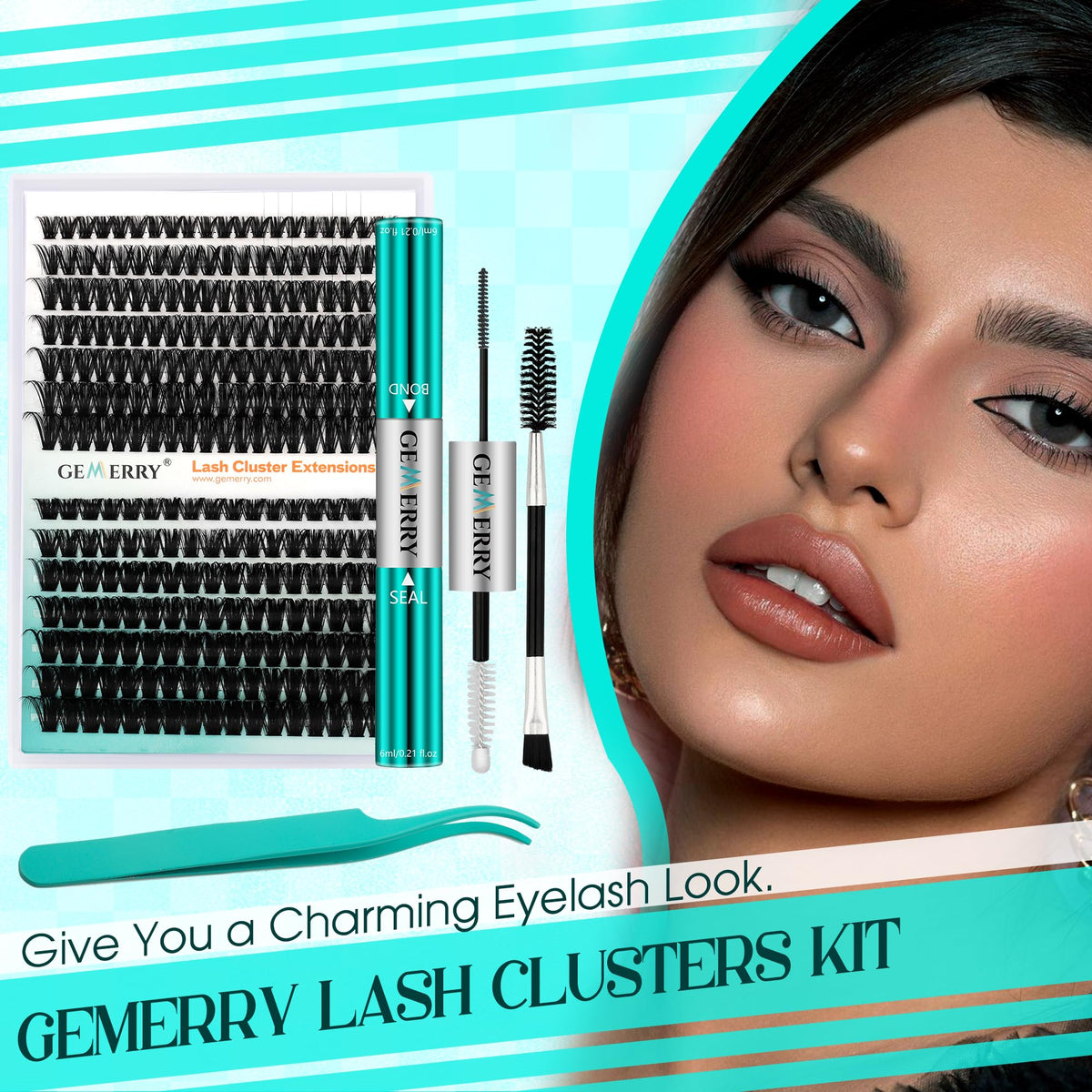 GEMERRY lashes in makeup bag showing portable salon-quality option