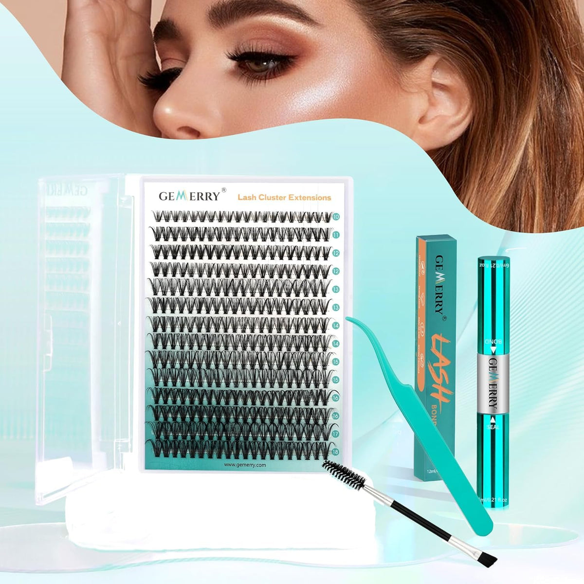 GEMERRY lifestyle wear shot illustrating finished lashes and natural effect