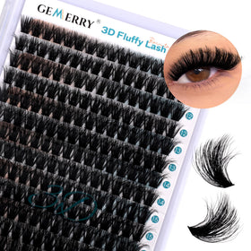 GEMERRY front packaging showing cluster lashes and product details for easy selection