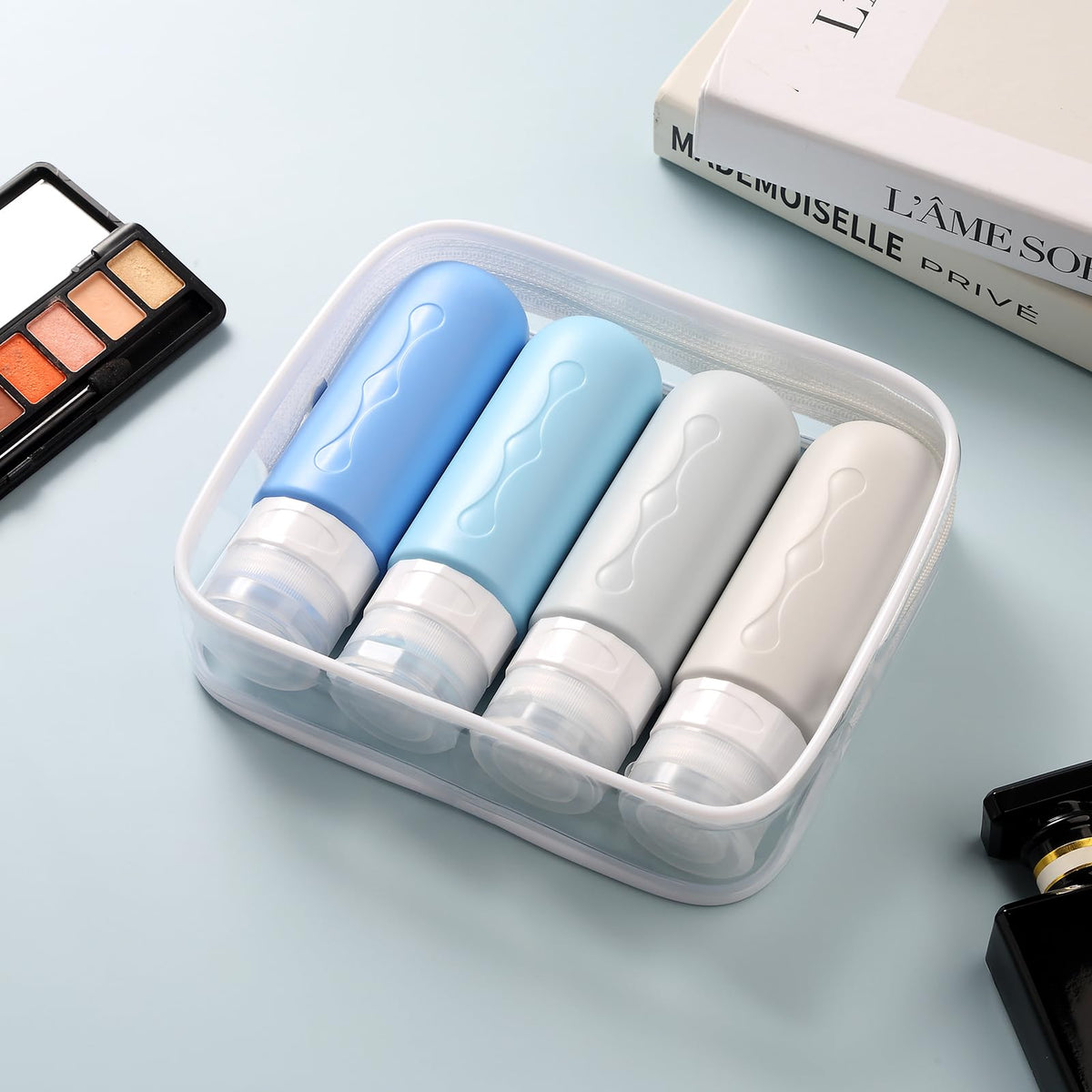 Gemice clear TSA bag with bottles visible for faster security checkpoint screening