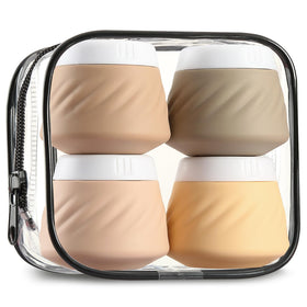 Gemice front view with clear bag showing TSA compliance and organized travel