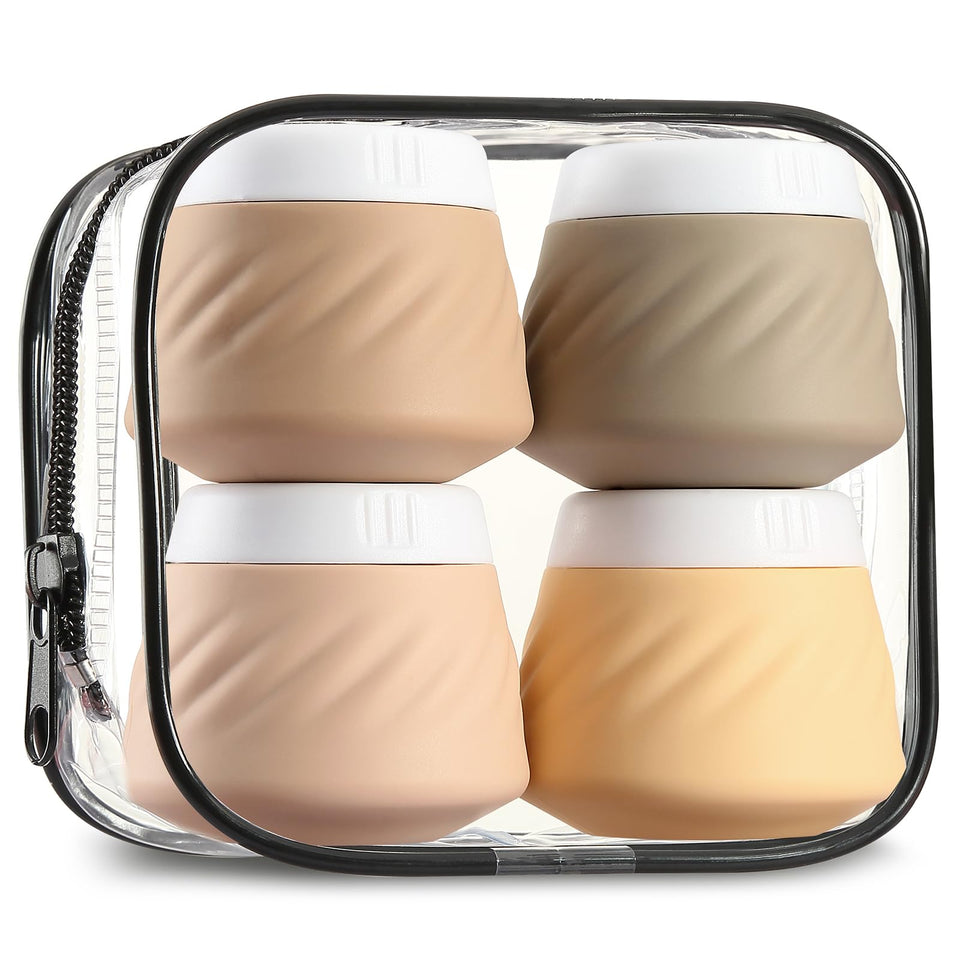 Gemice front view with clear bag showing TSA compliance and organized travel