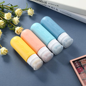 Gemice bottles inside clear toiletry pouch ready for airport security